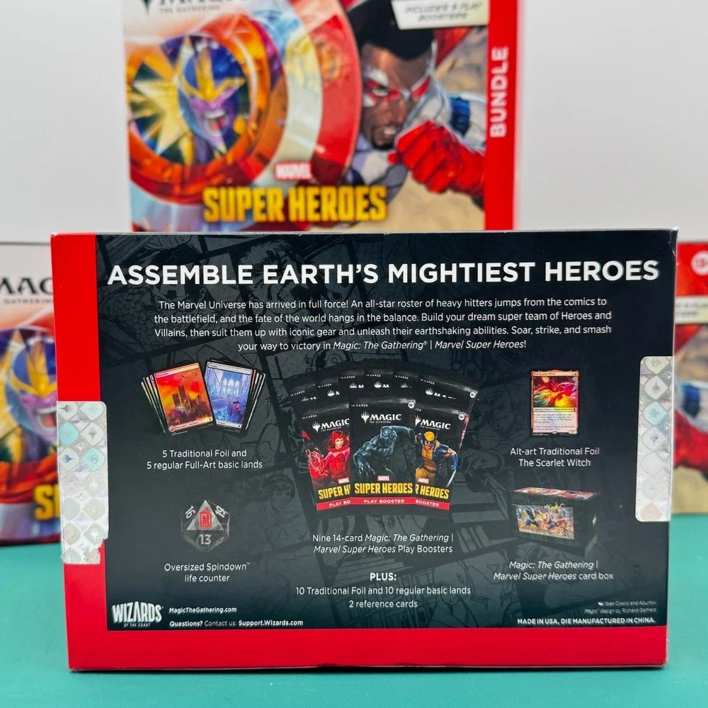 Magic: The Gathering Marvel Super Heroes Bundle Factory Sealed 9 Play Boosters